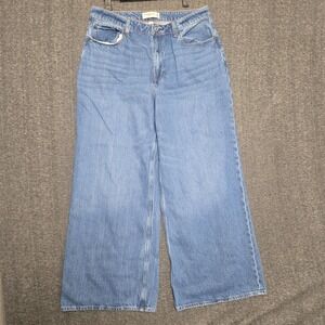 Abercrombie & Fitch Wide Leg High Rise Curve Love Womens Jeans 32/12S Meas 32x29
